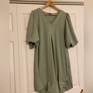FOR CYNTHIA WOMEN'S SAGE GREEN DRESS L